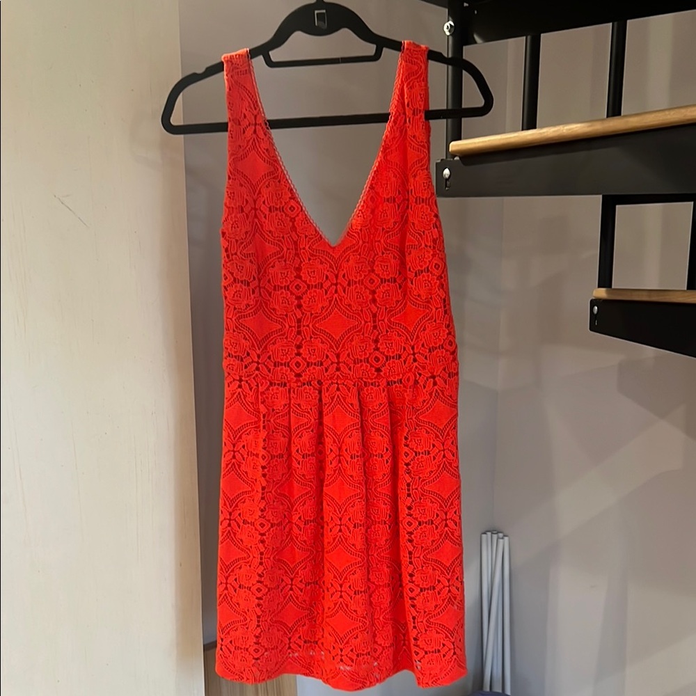 Sezane Red Lace Dress